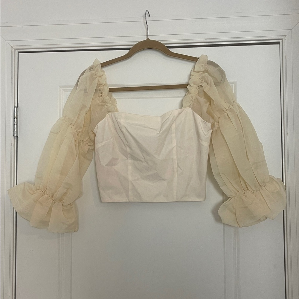 FORE Victoria Puff Sleeve Top Fantasy Romance Cream Fairy Milkmaid Piratecore